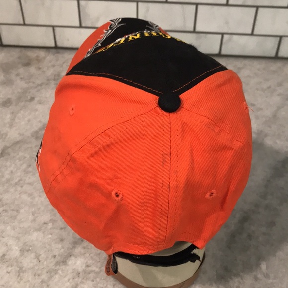 Roughneck Oilman One Shot Cap Black Orange Dad Hat Baseball Embroidered Oil Well - Picture 7 of 10
